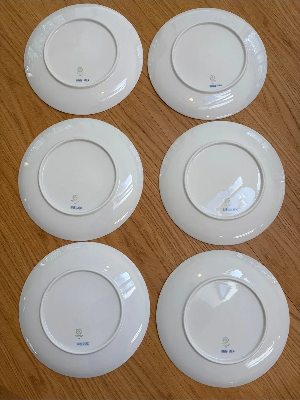 Royal Copenhagen set of 6 Blueline Plate Coupe 27 CM Porcelain Dinner Plates